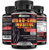 𝐌𝐲𝐨-𝐈𝐧𝐨𝐬𝐢𝐭𝐨𝐥 & 𝐃-𝐂𝐡𝐢𝐫𝐨 Inositol Blend Capsule | Most Beneficial 𝟒𝟎:𝟏 Ratio | Hormone Balance & Healthy Ovarian Support for Women | Vitamin 𝐃𝟑 | 𝟏𝟐𝟎 Inositol Supplement Caps