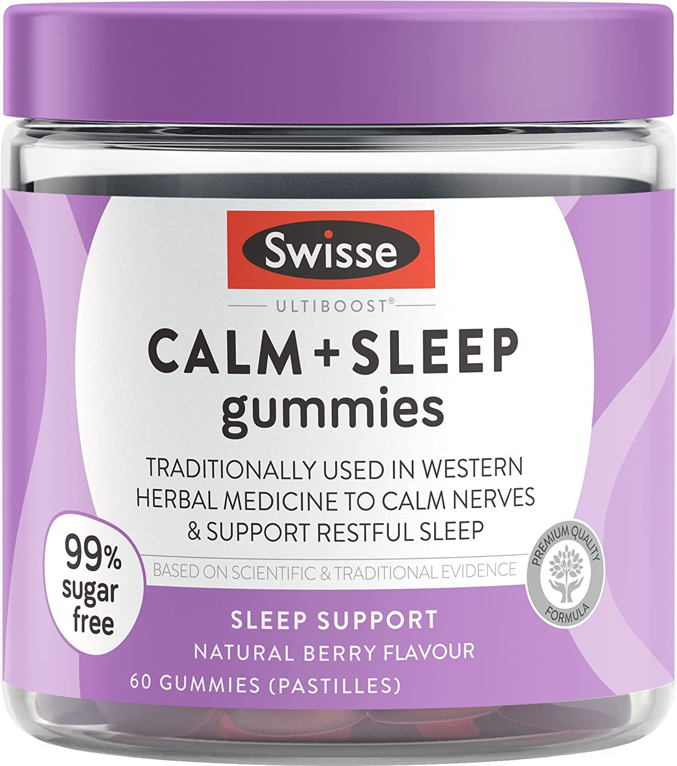 Swisse Ultiboost Calm + Sleep Gummies | Assists the Body in Coping with Stress | 60 Pack