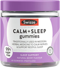 Load image into Gallery viewer, Swisse Ultiboost Calm + Sleep Gummies | Assists the Body in Coping with Stress | 60 Pack

