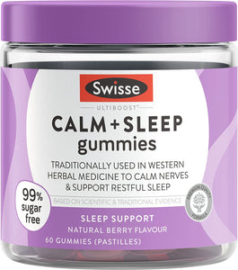Swisse Ultiboost Calm + Sleep Gummies | Assists the Body in Coping with Stress | 60 Pack