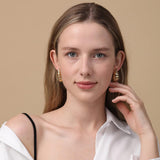 Drop Earrings Spiral Chunky Gold Hoop Earrings Lightweight Dangle Earrings Teardrop Trendy Hypoallergenic Gold Plated Earrings Fashion Jewelry for Women Girls