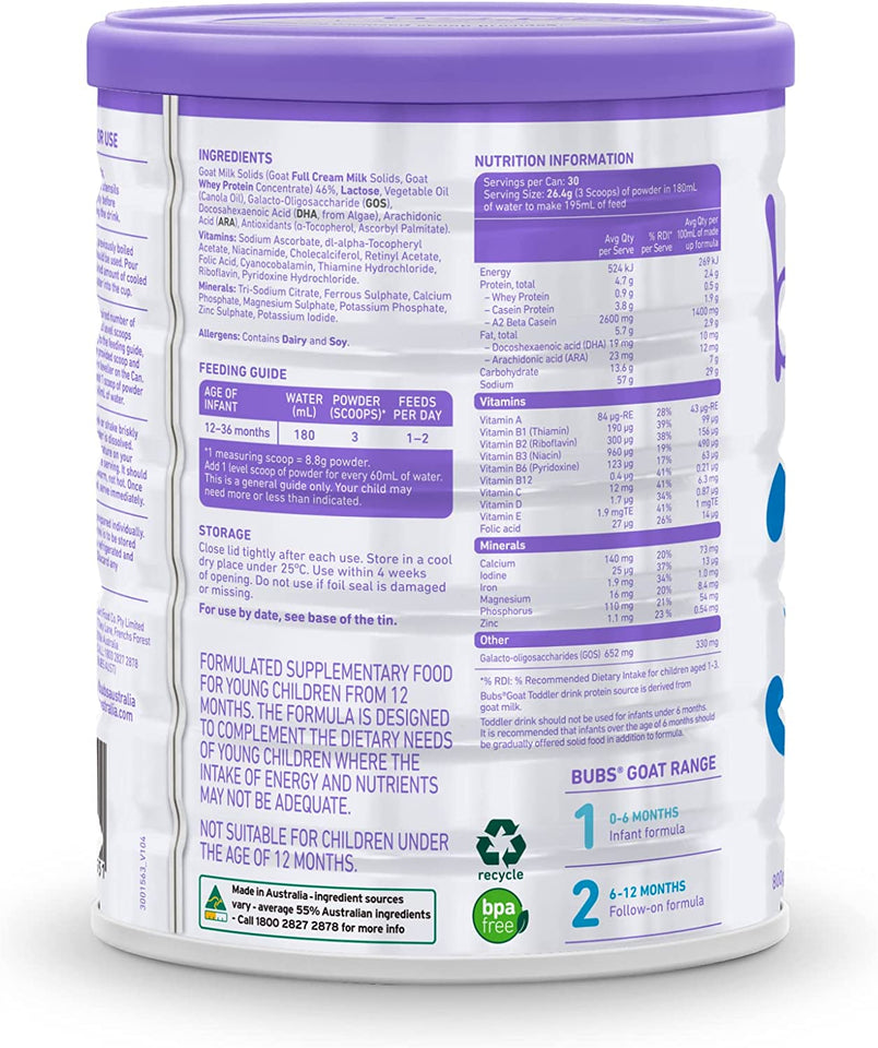Easy-Digest Goat Milk Toddler Drink, Stage 3, 800 G