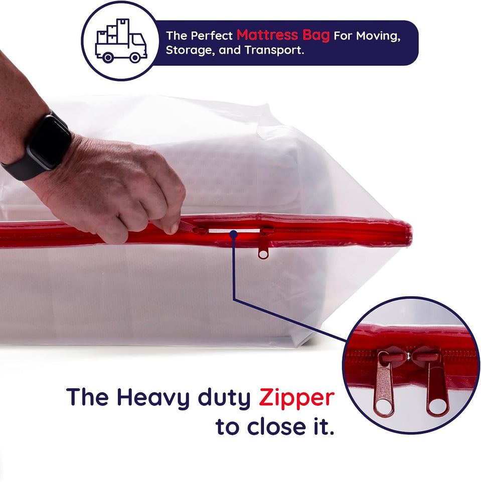 - Thick Plastic Mattress Protector Cover - 7 Different Sizes - Heavy Duty, Waterproof & Tear Resistant Storage Bag - for Moving, Storage & Transport (Single 92Cm X 188Cm)