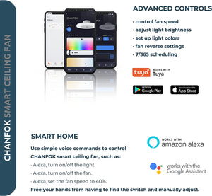 Smart Ceiling Fans with Lights Compatible with Alexa and Google Assistant 20", Low Profile Ceiling Fan with Lights Remote,App Control,6 Speed Reversible Blades for Bedroom/Living Room