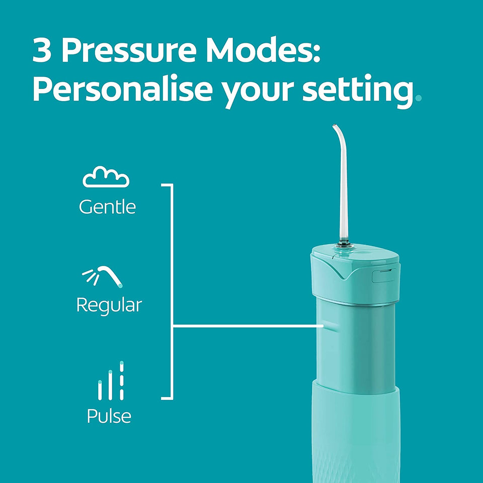 Blast Water Flosser, Cordless, Waterproof, Rechargeable (AU Charging Plug), Home and Travel Friendly, Teal, Gentle on Gums, 3 Pressure Modes, Easy to Clean Tank