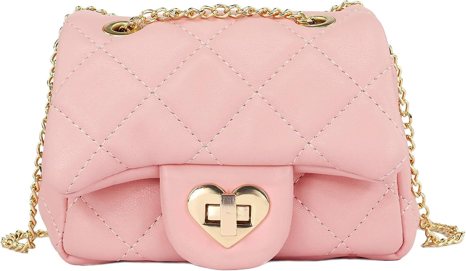 Kids Glitter Purse for Little Girls Toddler Crossbody Bags, Lambskin Pink, Medium
