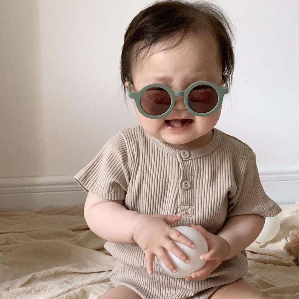 Cute round Sunglasses for Kids Toddler Boys Girls UV400 Protection Eyewear Summer Outdoor Sports Beach Holiday, Age 3-10