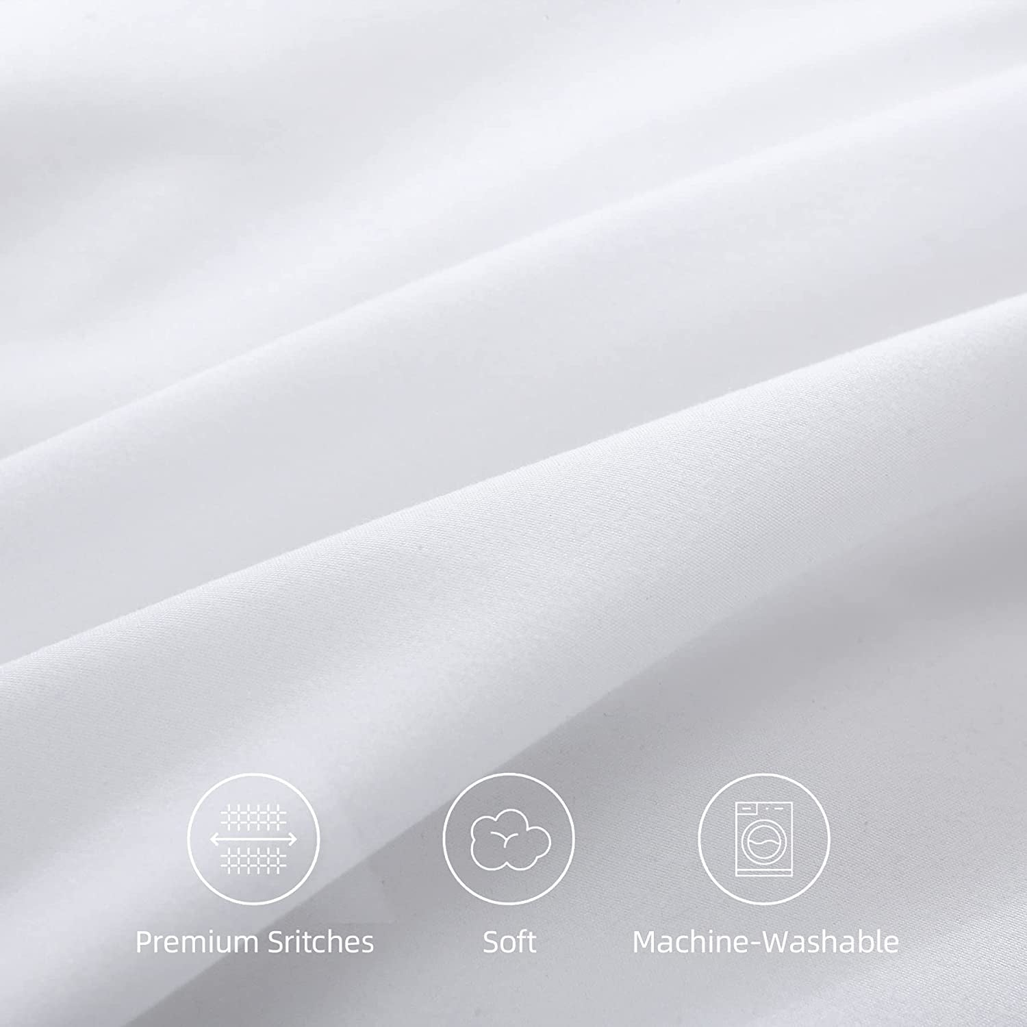 2 Pack European Size Pillow Cases, 1200TC Brushed Microfiber Super Soft Pillowcases with Envelope Closure, Wrinkle, Fade and Stain Resistant Pillow Covers, 65X65Cm - White