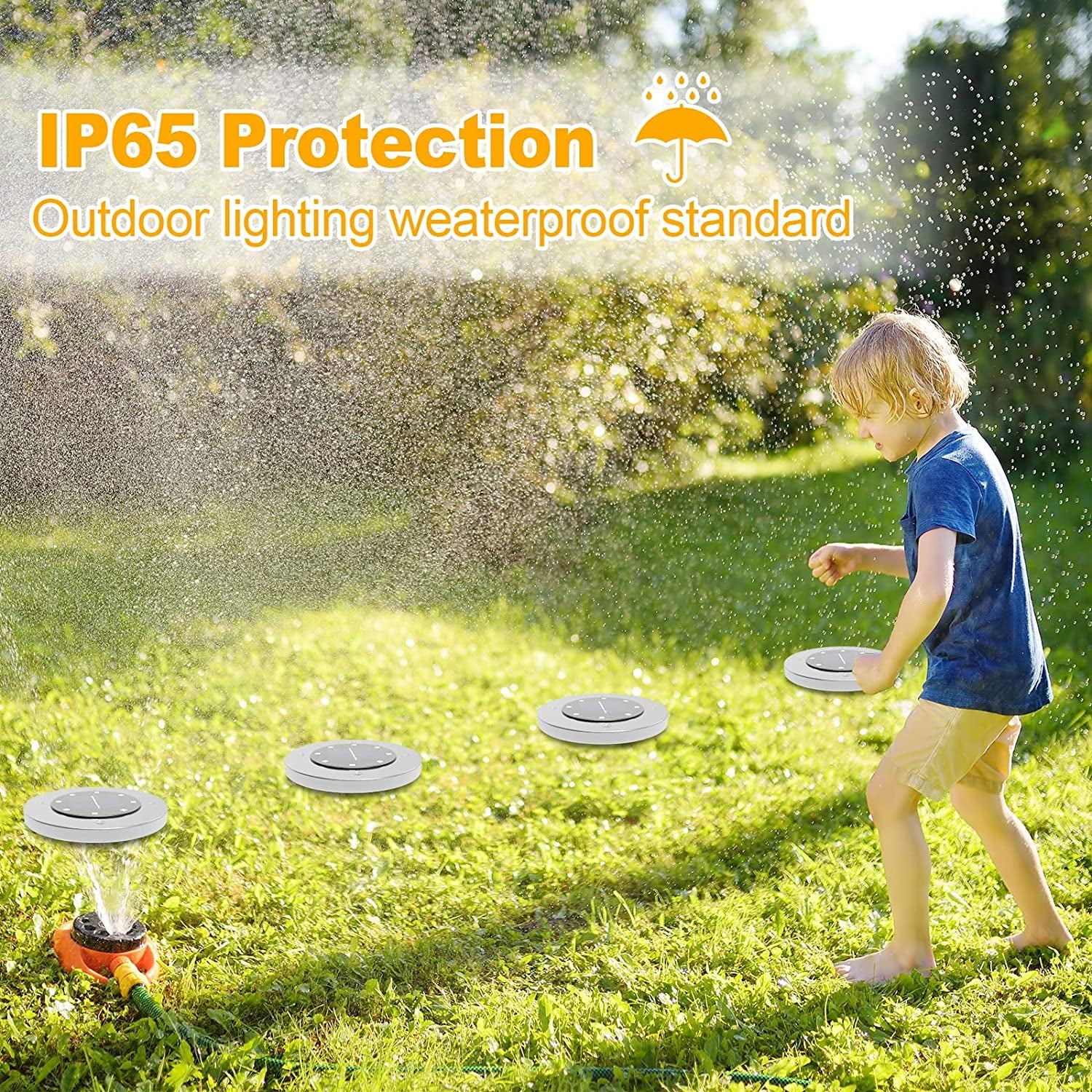 12Pack Solar Garden Light, Waterproof Solar Ground Disk Light, Outdoor Garden LED Solar Ground Lights for Pathway/Patio/Walkway/Path/Driveway/Lawn/Landscape Lighting (Warm)