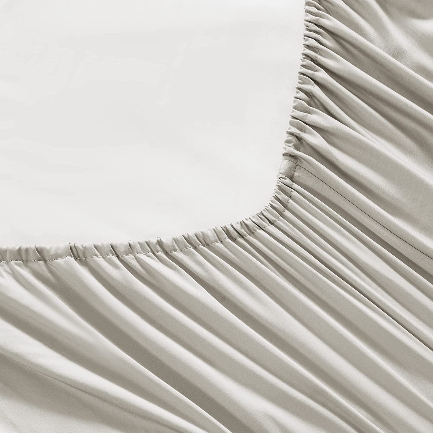 Bamboo Sheets Set King Size,100% Cooling Bamboo Sheet Set for Hot Sleepers, Moisture Wicking Bed Sheets with 40Cm Deep Pocket, Silky Soft Bedding Sheets (King, Latte)