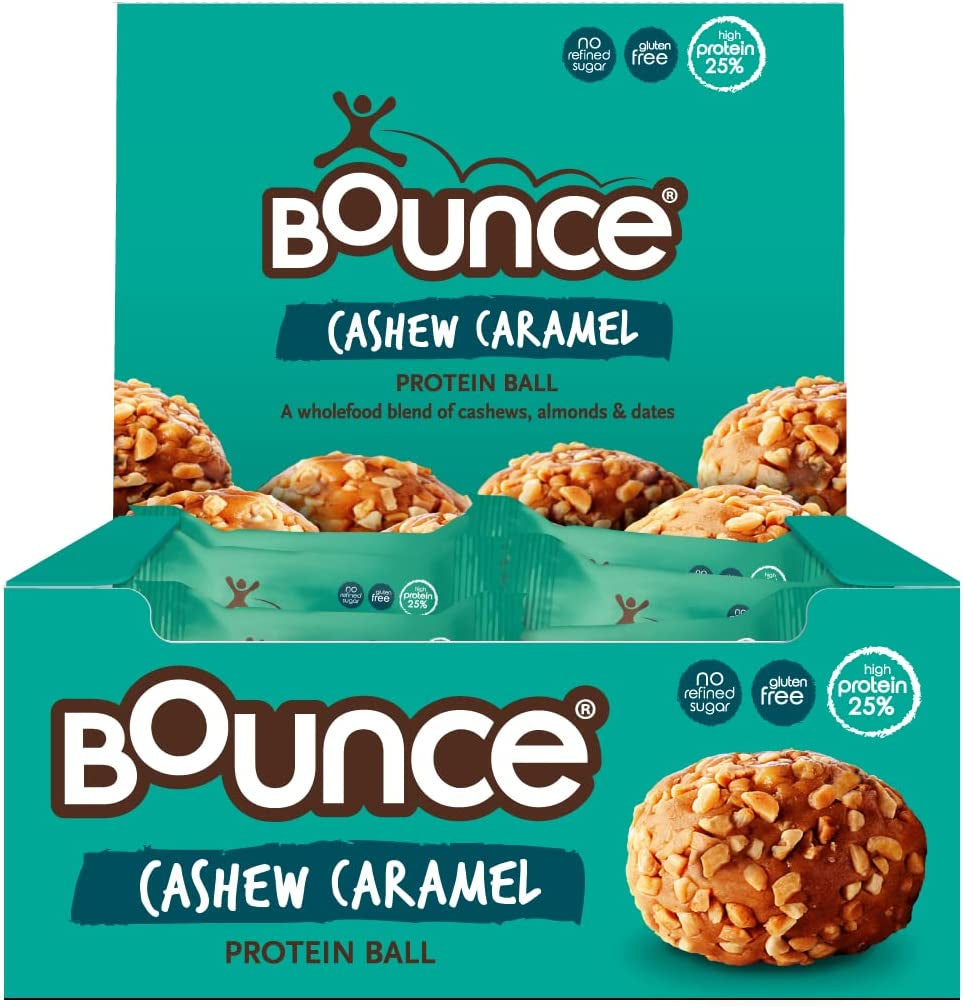 Cashew Caramel Protein Ball- Box of 12. High Protein Gluten Free Low Sugar Low Carb Healthy Snacks Better than Any Protein Bar! Snack Healthy with Our Protein Bars, Balls, Snacks & Powders