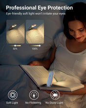 Load image into Gallery viewer, USB Rechargeable Book Light, Warm White, Brightness Adjustable for Eye-Protection, LED Clip on Portable Bookmark Light for Reading in Bed, Car (White)
