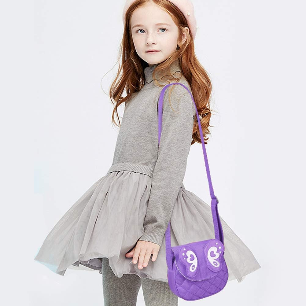 Little Girls Purses for Kids - Toddler Mini Cute Princess Handbags Shoulder Messenger Bag Toys Gifts Crossbody Purse (Butterfly Purple), Butterfly Purple, Fashion