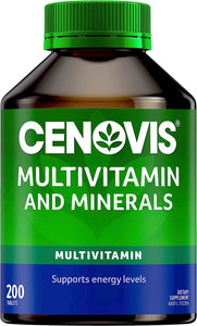 Multivitamin and Minerals - Supports Energy Levels and Healthy Immune System Function, Multi Vitamin 200 Tablets