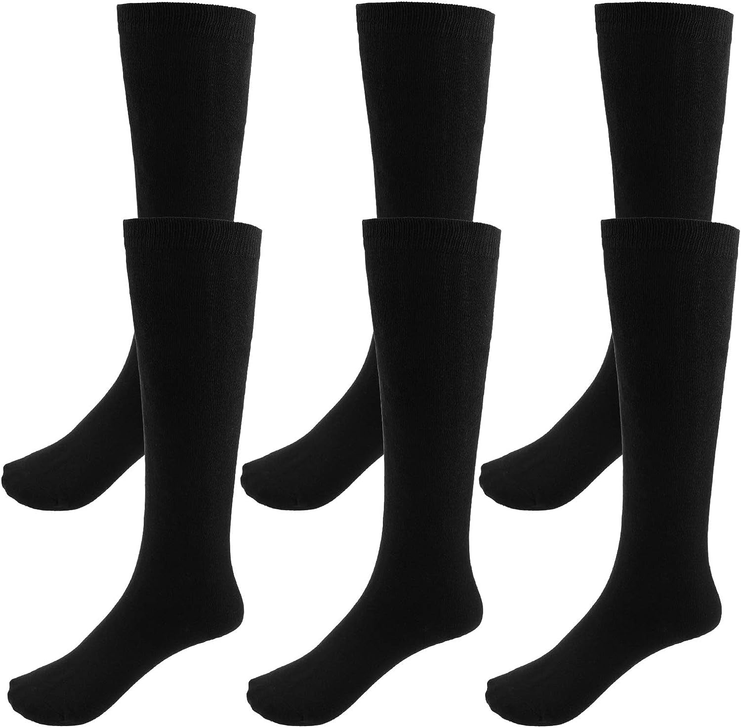 3 Pack School Uniform Cotton Knee High Socks Knee High Socks for Girls and Boys