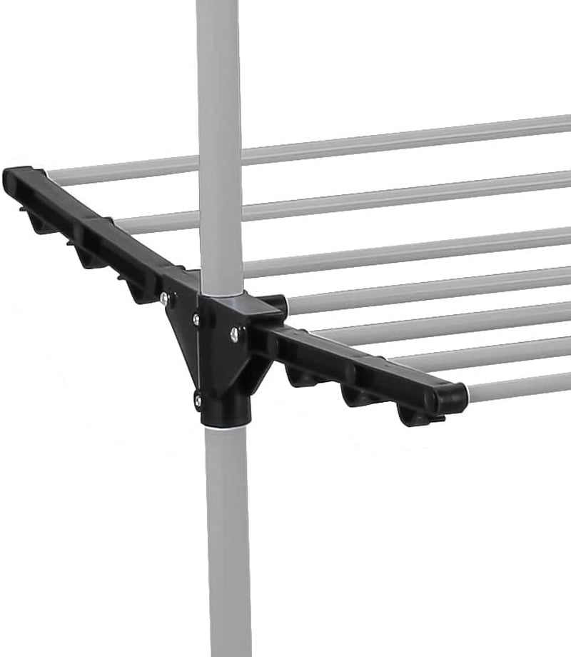 Folding 3 Tier Clothes Laundry Drying Rack, Stainless Steel Tubes, Rolling Collapsible Garment Laundry Dryer Hanger Stand Rail Indoor & Outdoor Home