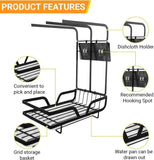 Kitchen Sink Caddy Organiser with Removal Drainage Tray, Metal Countertop Sponge & Soap Holder, Dishcloth Towel Hanger- Free Standing or Wall-Mounted (Black)