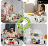 Dual Combination & Keyed Lockbox - Lockable Box for Everyday Use - Multi-Purpose Lock for Home & Office Safety - Made of Industrial-Grade Plastic - One Size (Clear)