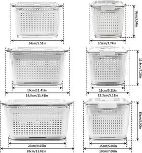 3PACK Fresh Container,Vegetable and Fruit Storage Containers for Fridge Organizer Produce Saver Containers for Refrigerator Lettuce Berry Salad Cabbage Keeper Bpa-Free Kitchen Organization with Lids and Air Vents