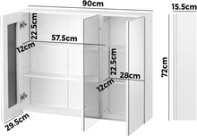 Load image into Gallery viewer, Welba Bathroom Cabinet with Mirror Adjustable Shelves Cupboard Shower Mirror Cabinet Wall Mount Storage Cabinet 90 X 72Cm
