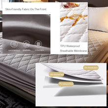Load image into Gallery viewer, Queen Mattress Protector, Premium Cotton 100Percent Waterproof Mattress Cover Protectors - Gray (Queen -153X203 Cm), BP-G-Q01-1
