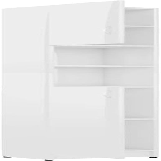 Bathroom Cabinet Home Laundry Room Rack Washroom Organiser Cupboard Storage Cabinet Furniture High Gloss White Engineered Wood