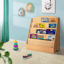 Load image into Gallery viewer, Kids Bookcase, Keezi 5-Tier Wooden Kids Bookshelf Magazines Display Rack Stand - Natural
