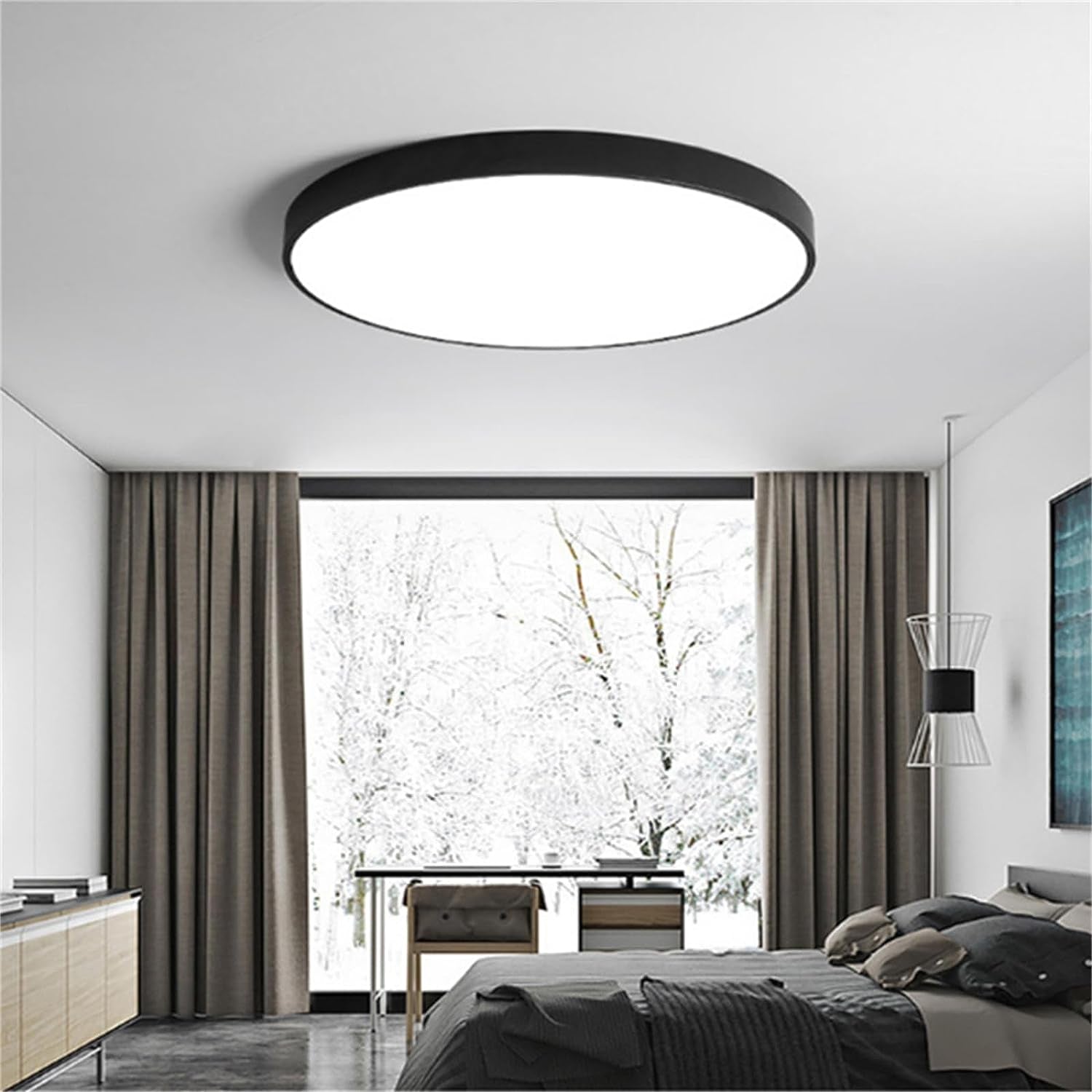 40Cm Led Ceiling Light Modern Surface Mount Flush Ceiling Light Fixture Ultra-Thin 5Cm Flat round Lamp for Bedroom Living Room Bathroom Porch Hallway Utility Laundry Closet Room