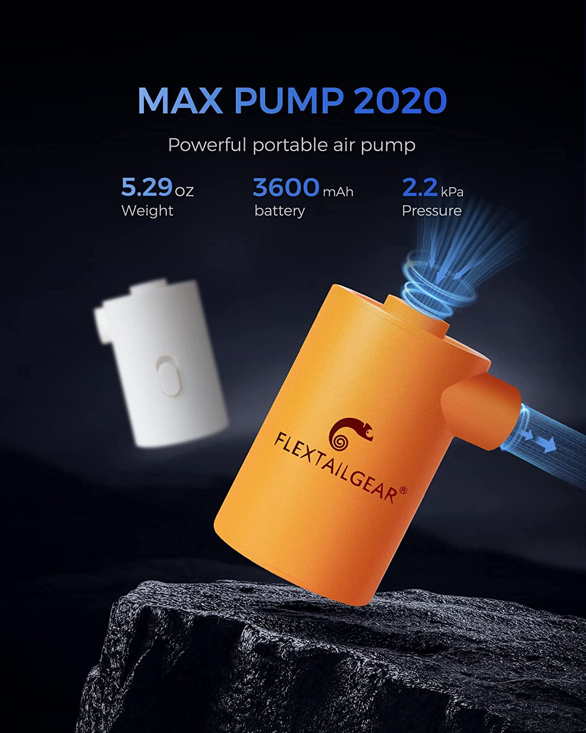 Portable Air Pump with 3600Mah Battery Rechargeable Pump with Mobile Phone Charger -Quick Inflate Deflate for Air Mattress, Air Bed, Pool Toys, Floats, Swimming Ring, Vacuum Bags