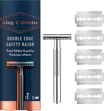 Load image into Gallery viewer, Gillette Double Edge Safety Razor + 5 Razor Blades, 5 Count (Pack of 1)
