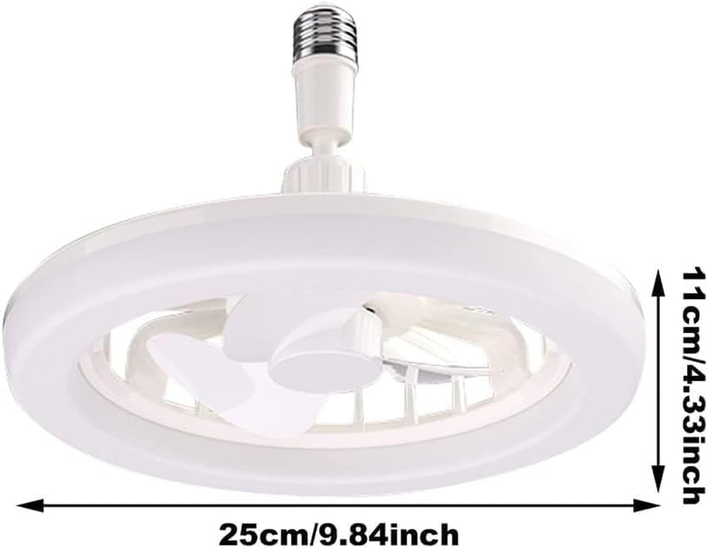 Ceiling Fan with Light and Remote, 180° Adjustable E27 LED Ceiling Fan Light, 10 Inch Socket Fan Light with Light for Kitchen Bathroom Store Room Garage