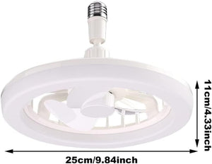 Ceiling Fan with Light and Remote, 180° Adjustable E27 LED Ceiling Fan Light, 10 Inch Socket Fan Light with Light for Kitchen Bathroom Store Room Garage