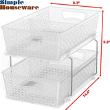 2 Tier Bathroom Organizer Tray Pull-Out Sliding Drawer/Under-Sink Storage, Clear