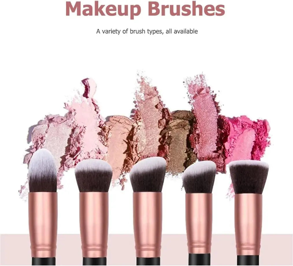 Makeup Brush Set, 16 Makeup Brushes & 4 Blender Sponges & 1 Brush Cleaner Premium Synthetic Foundation Powder Kabuki Blush Concealer Eye Shadow Makeup Brush Kit, Black Golden