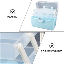 Load image into Gallery viewer, Household Medical Kit Portable Medicine Box Storage Locked Organizer Fold Organiser Blue 34X21.5CM
