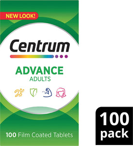 Advance, Multivitamin with Vitamins & Minerals to Support Energy, Immunity, Muscle Function & Healthy Skin, 100 Tablets