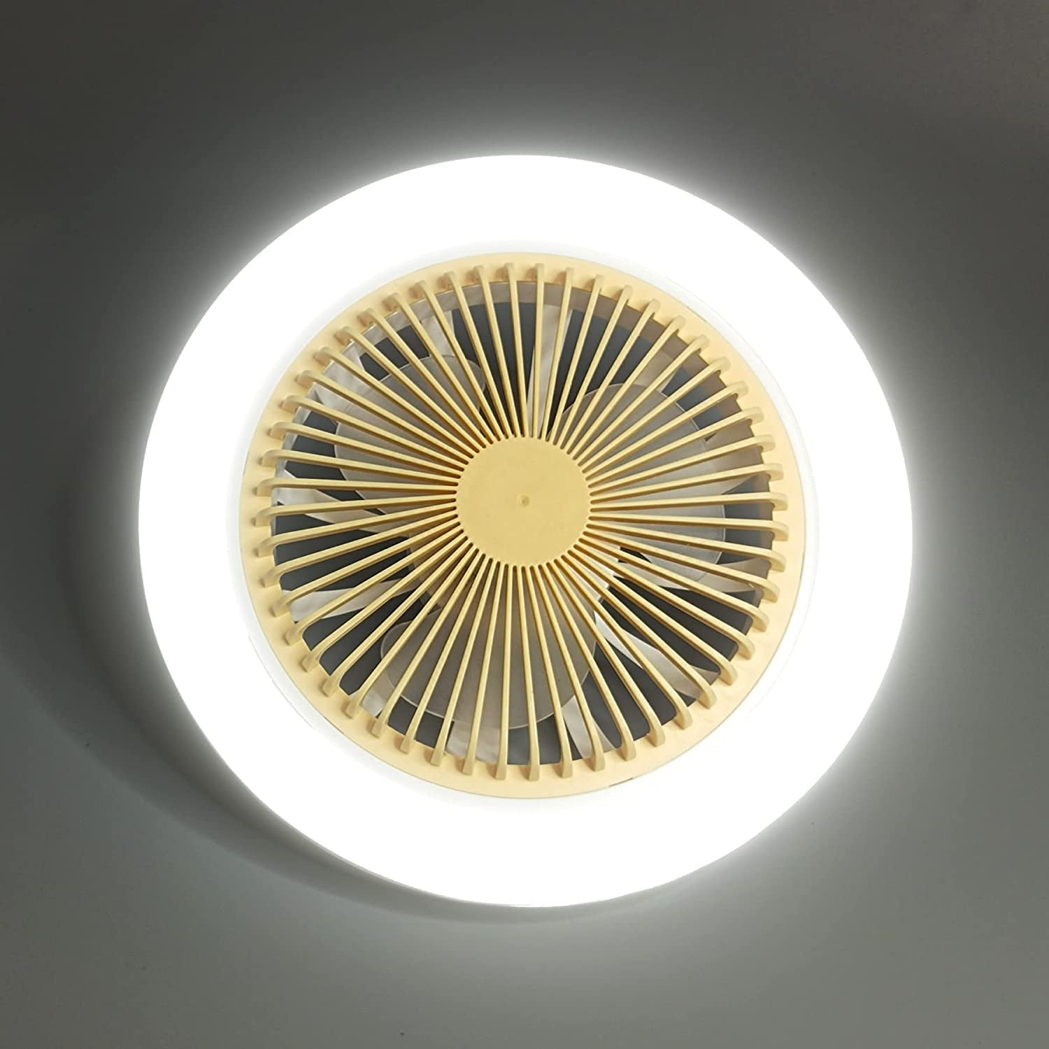 Socket Fan Light Ceiling Fan with Led Light Small Fan Lamp,High Brightness with Breeze,E27 Base,Switch Control,For Top of Desk Tent Garage Storage Room Dressing Room Other Small Rooms (Fan Light Only)