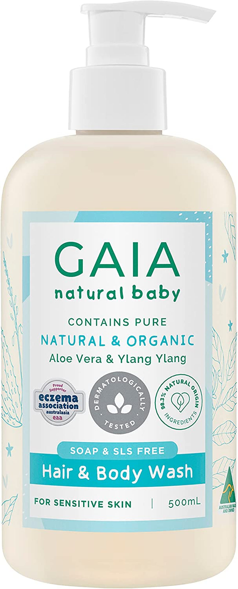GAIA Natural Baby Hair and Body Wash 500Ml