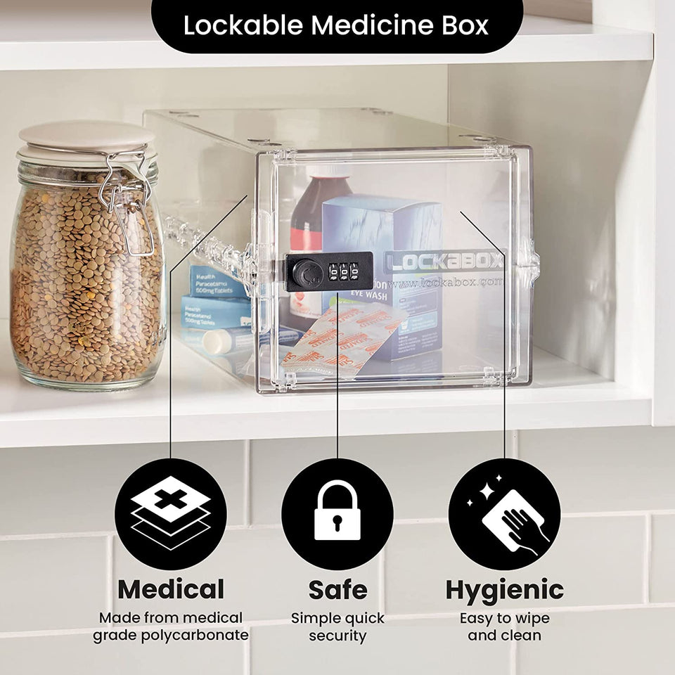 One™ | Compact and Hygienic Lockable Box for Food, Medicine, Tech and Home Safety (Crystal)