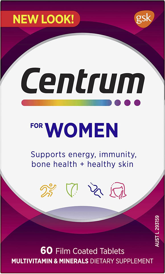 for Women, Multivitamin with Vitamins & Minerals to Support Energy, Immunity, Bone Health & Healthy Skin, 60 Tablets