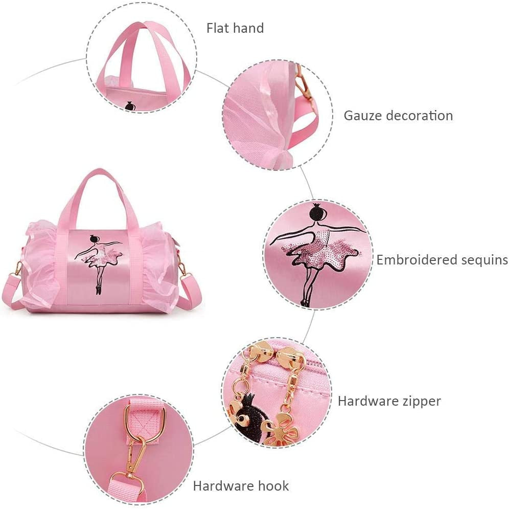 Dance Bag for Girls,Dance Bags for Little Girls Toddler Dance Bag Tutu Bag - Gymnastics Bag Girls Dance Bag Ballet Bags for Girls 4-10