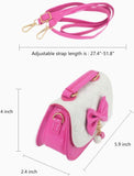 Little Girls Crossbody Purses for Kids - Toddler Mini Cute Princess Handbags Shoulder Bag (Bowknot Rose Pink&White)