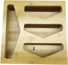 Load image into Gallery viewer, Ziplock Bag Storage Organiser Holder (Natural Bamboo)
