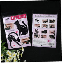 Load image into Gallery viewer, Cat Eyeliner Stencils, Professional, Premium PVC Material Smoky Eyes Makeup Applicators, Cat Shaped Eye Liner 2PCS
