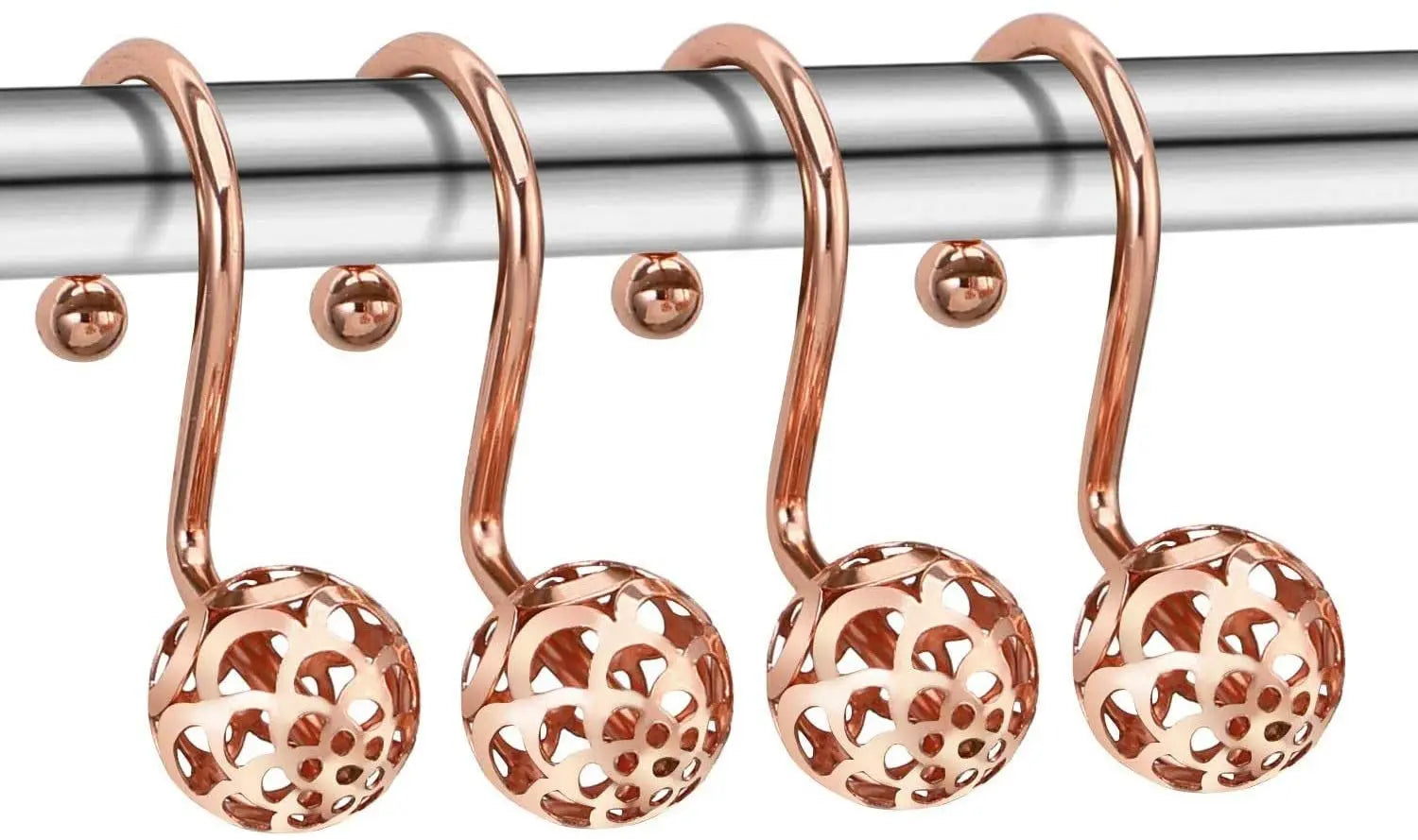 Rose Gold 12 Pack  Decorative Shower Curtain Metal Hooks, Rustproof Pattan Australia