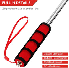 Load image into Gallery viewer, Anley Light Weight, Portable Telescopic Handheld Flagpoles Staff with Clips
