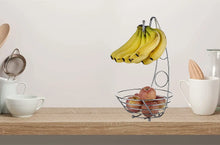 Load image into Gallery viewer, Fruit Bowl with Banana Hook, Silvery Chrome Finish, 43 cm Tall
