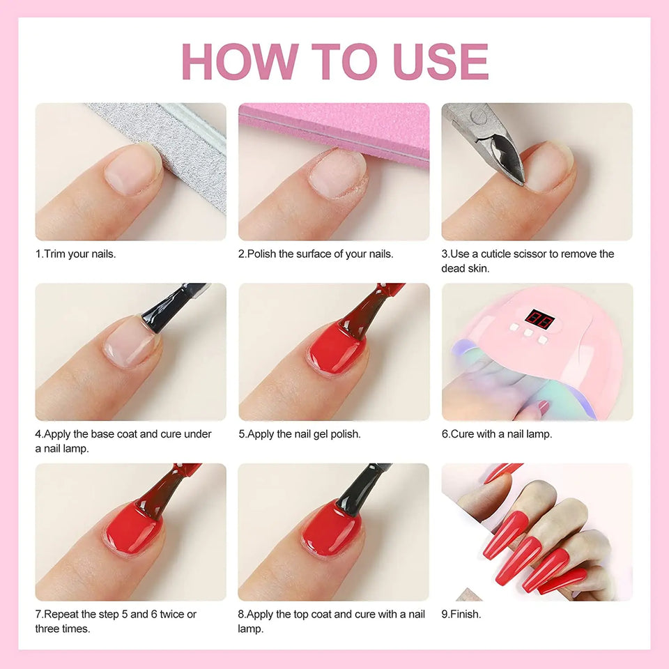 COSCELIA 20 Pcs Gel Nail Polish Kit,36W LED+UV Nail Dryer,White Nude Pink Red Black Gel Nail Polish Base and Top Coat,Nail Art Decoration Manicure Tools for Nail Salon Home DIY Pattan Australia
