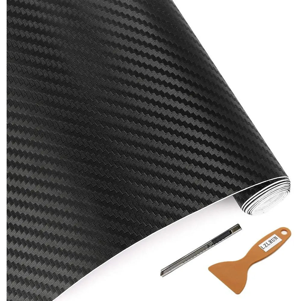 LZLRUN 3D Carbon Fiber Vinyl Wrap - Outdoor Rated for Automotive Use 12