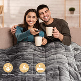 Sherpa Weighted Throw Blanket for Adults, Grey Flannel 15 Pounds Heavy Blanket, Twin-Size Super Soft Fleece and Sherpa Extra Warm Bed Blanket for Couch, Bed, Chair, Sofa,60 X 80 Inches，15 Lbs